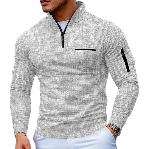 Men's Color Block Half Zip Sweater-Sweater-Azzella London