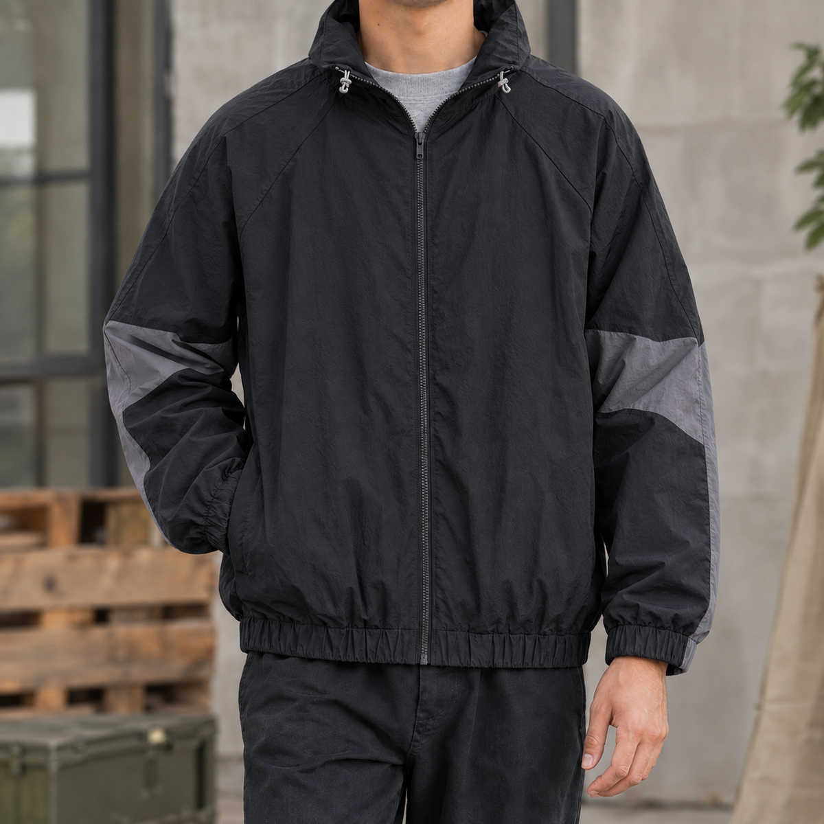 Men's Colorblock Elasticated Jacket-Azzella London