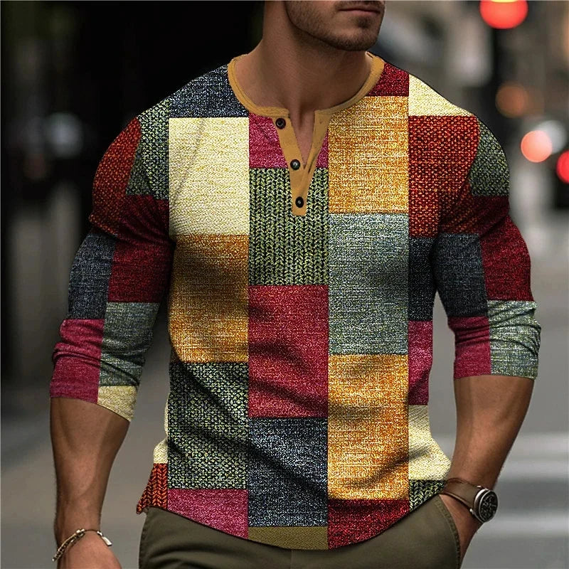 Men's Colorful 3D Print Shirt-Shirt-Azzella London