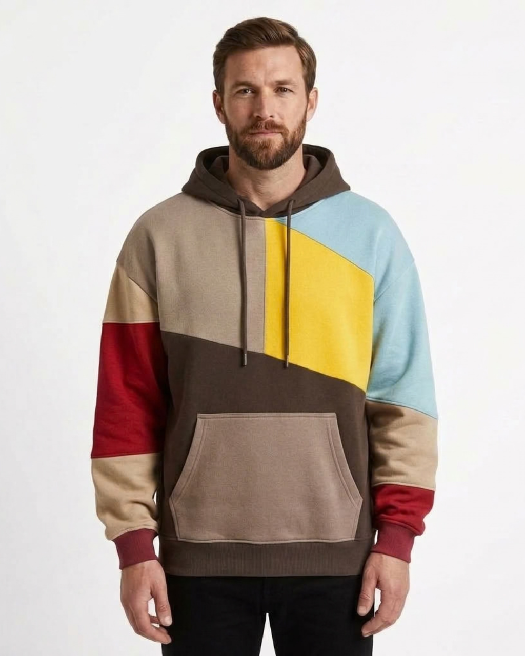 Men's Colour Block Hoodie-Azzella London