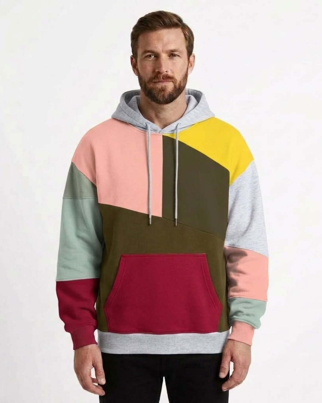 Men's Colour Block Hoodie-Azzella London