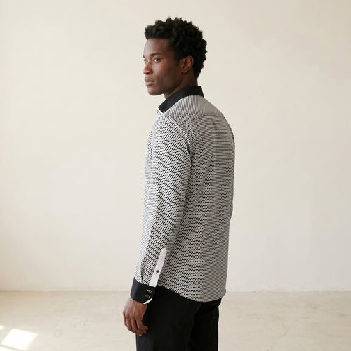 Men's Cotton-Blend Long-Sleeve Shirt-Azzella London