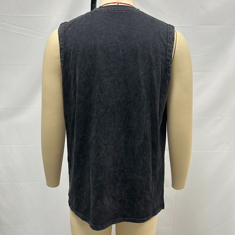 Men's Cotton Henley Tank Top-Tank Top-Azzella London