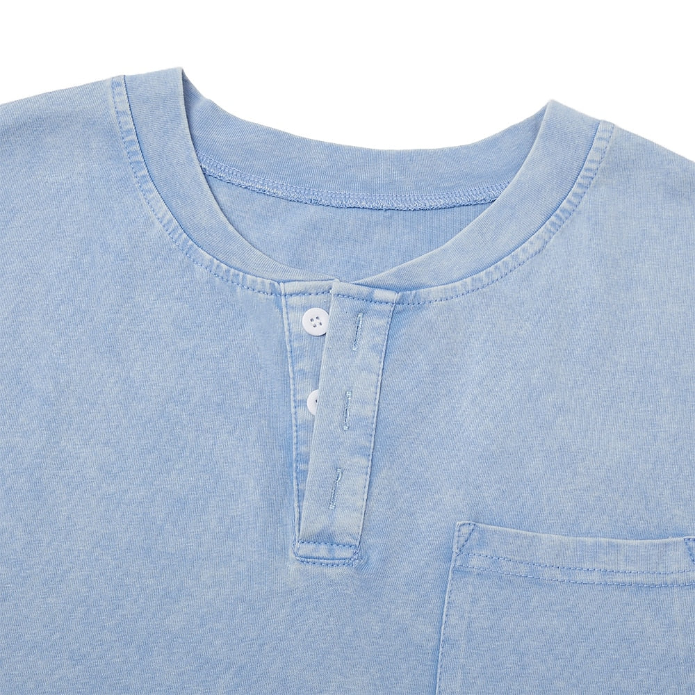 Men's Cotton Henley Tank Top-Tank Top-Azzella London
