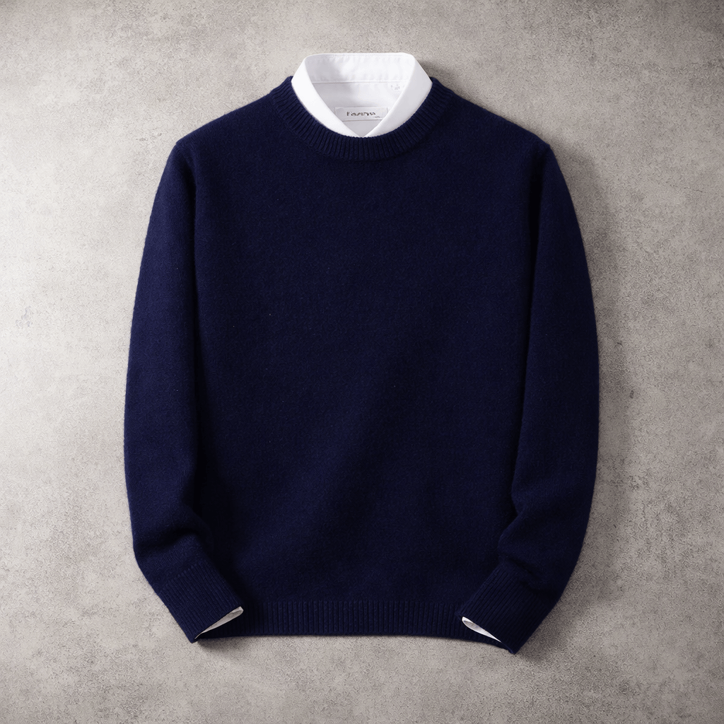 Men's Cotton Wool Crewneck Sweater-Sweater-Azzella London