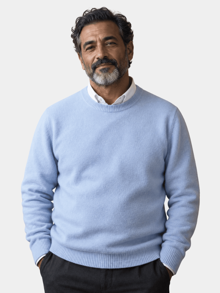 Men's Cotton Wool Crewneck Sweater-Sweater-Azzella London