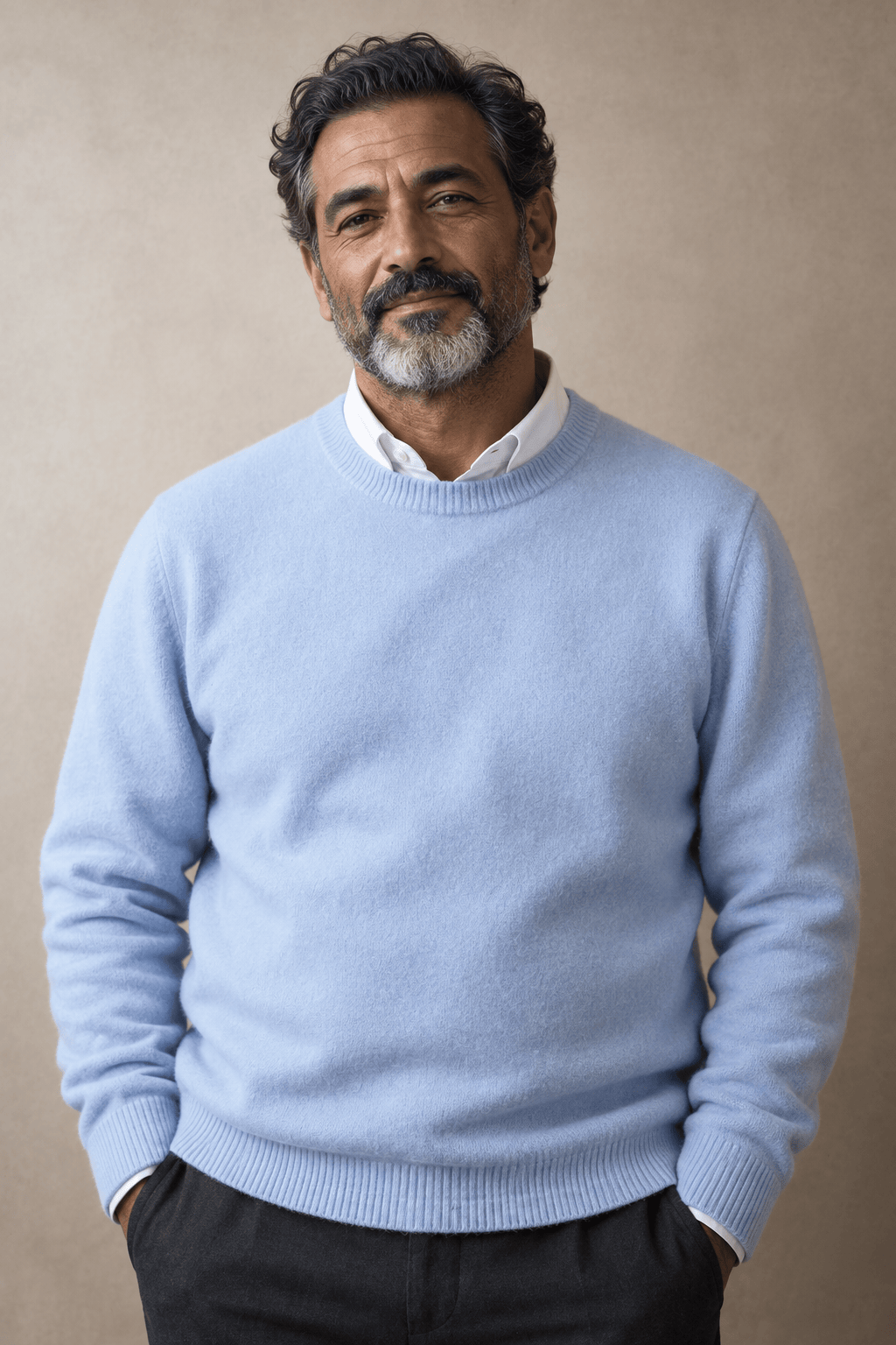 Men's Cotton Wool Crewneck Sweater-Sweater-Azzella London