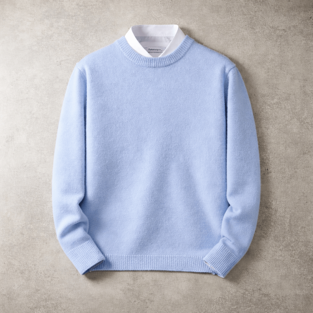 Men's Cotton Wool Crewneck Sweater-Sweater-Azzella London