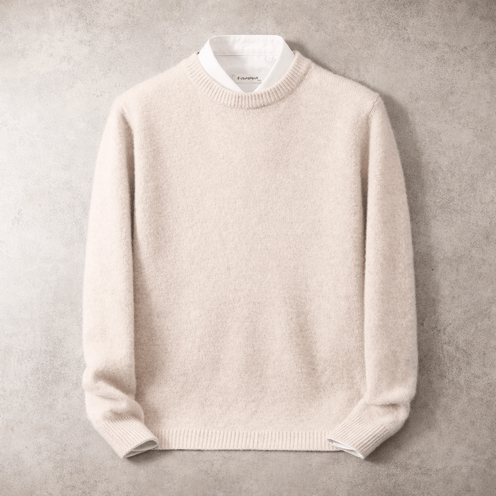 Men's Cotton Wool Crewneck Sweater-Sweater-Azzella London