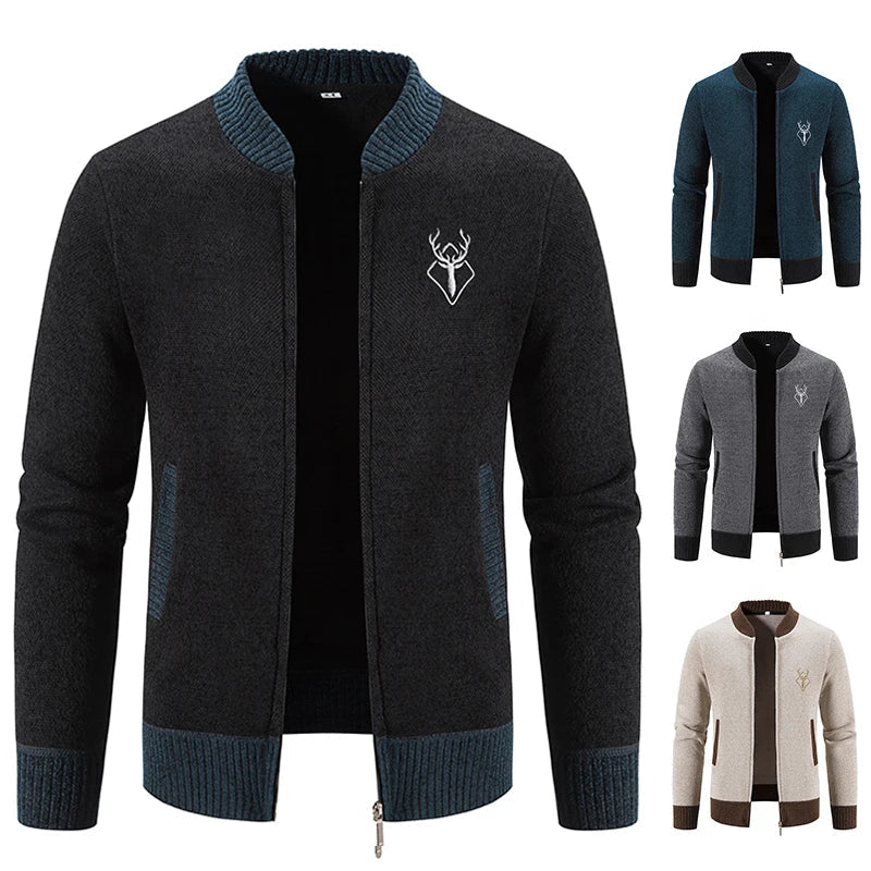 Men's Deer Icon Knit Vest-Vest-Azzella London