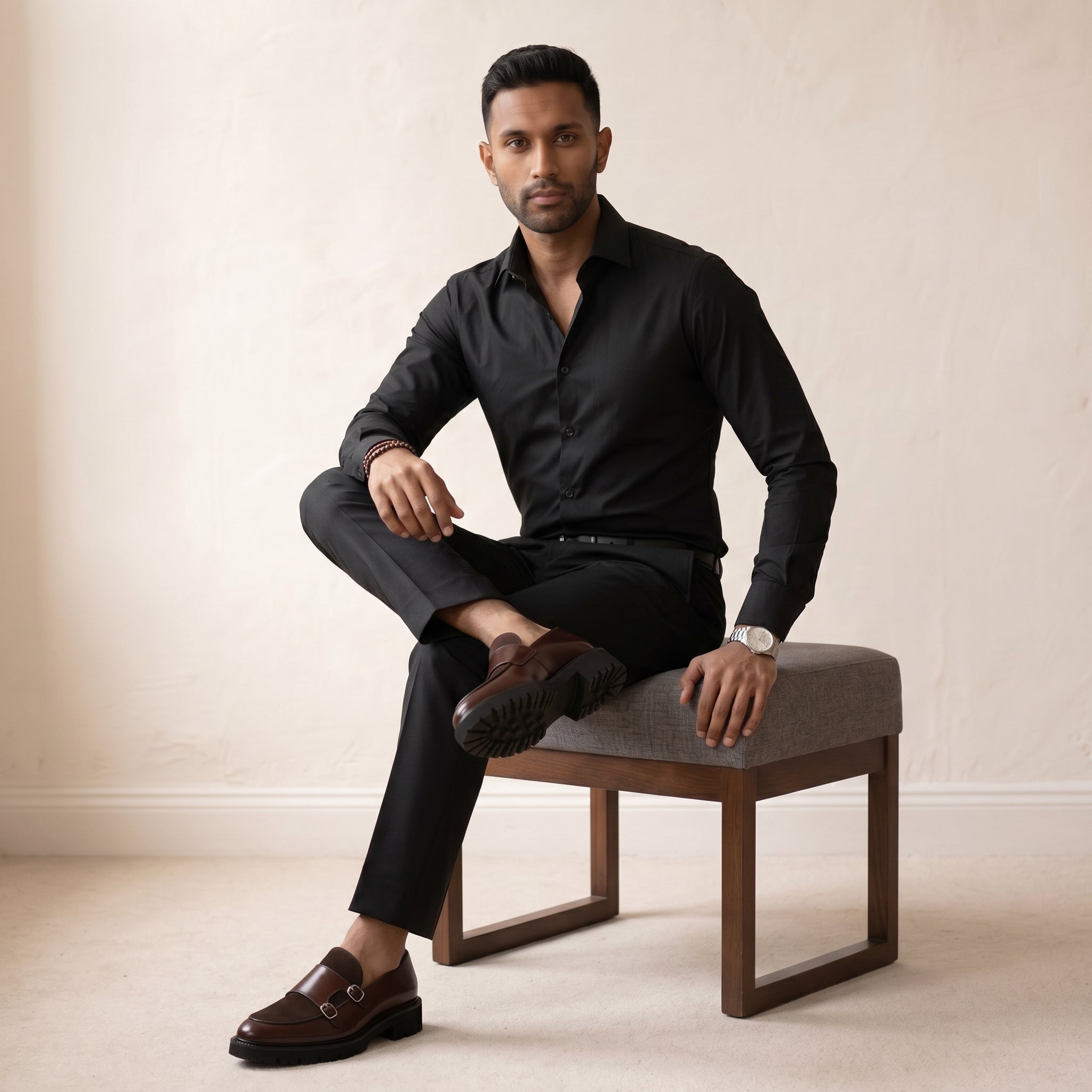 Men's Double Monk Strap Dress Shoes-Azzella London