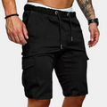 Men’s Drawstring Cargo Shorts Relaxed Fit Utility Summer Wear-Azzella London