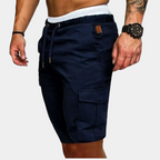 Men’s Drawstring Cargo Shorts Relaxed Fit Utility Summer Wear-Azzella London