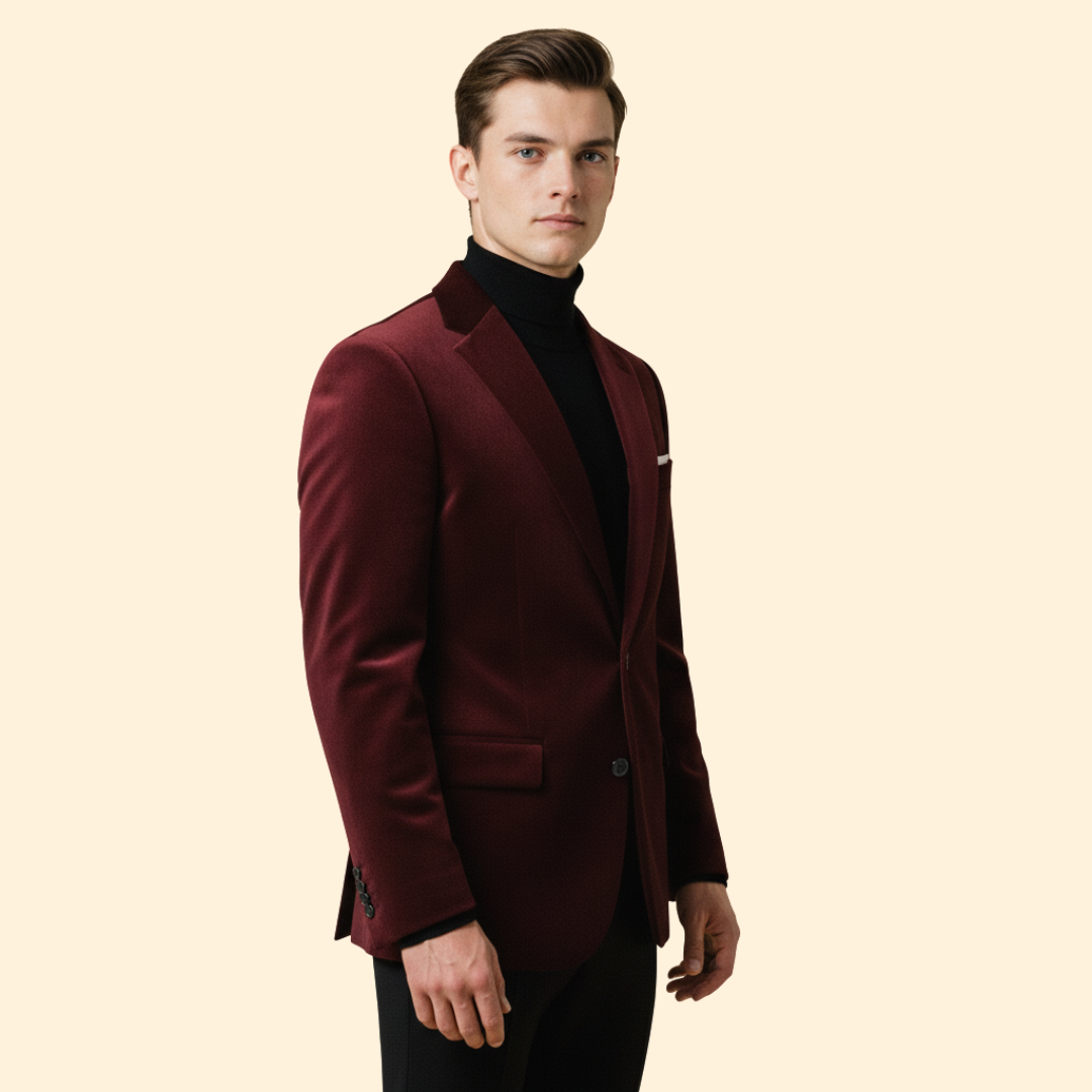Men's Evening Velvet Blazer-Blazer-Azzella London