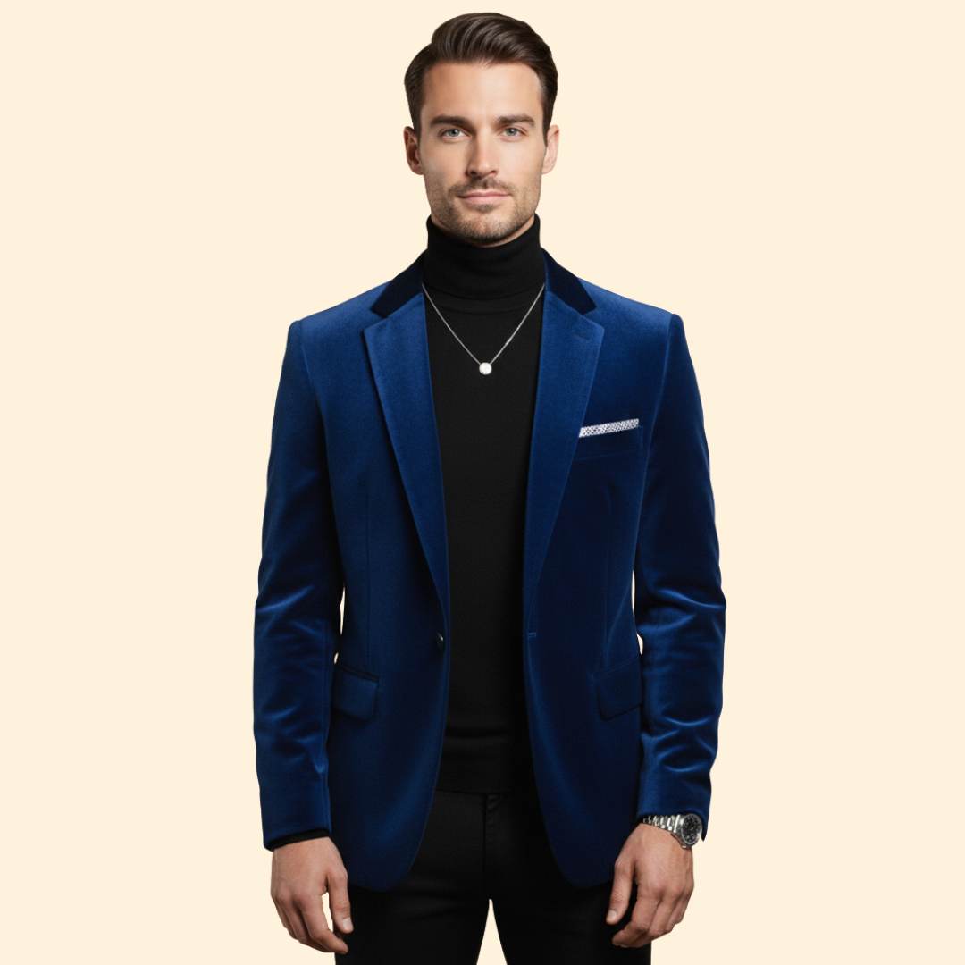 Men's Evening Velvet Blazer-Blazer-Azzella London