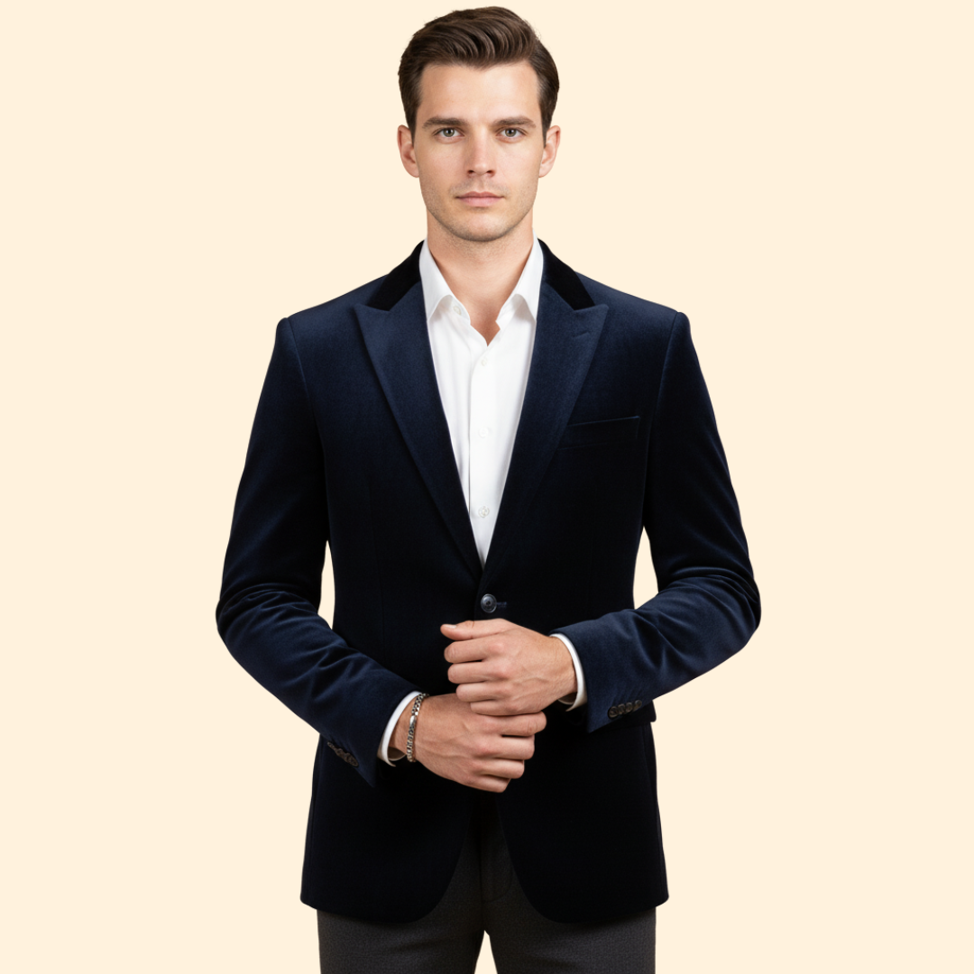Men's Evening Velvet Blazer-Blazer-Azzella London