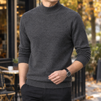 Men's Fine Knit Mock Neck Sweater-Azzella London
