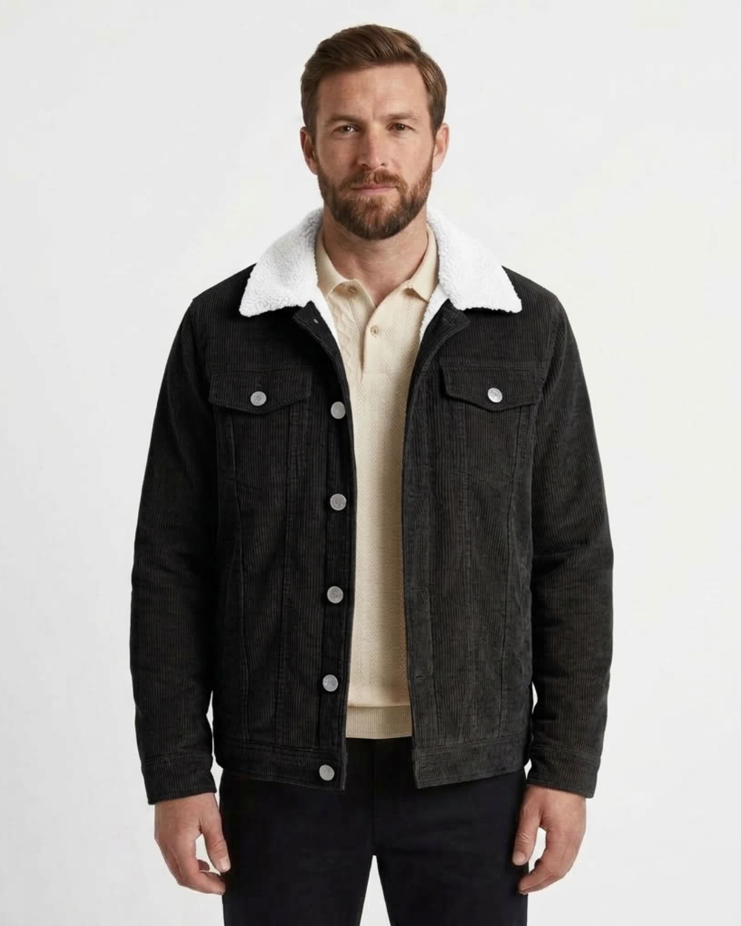 Men's Fine Ribbed Padded Jacket-Azzella London