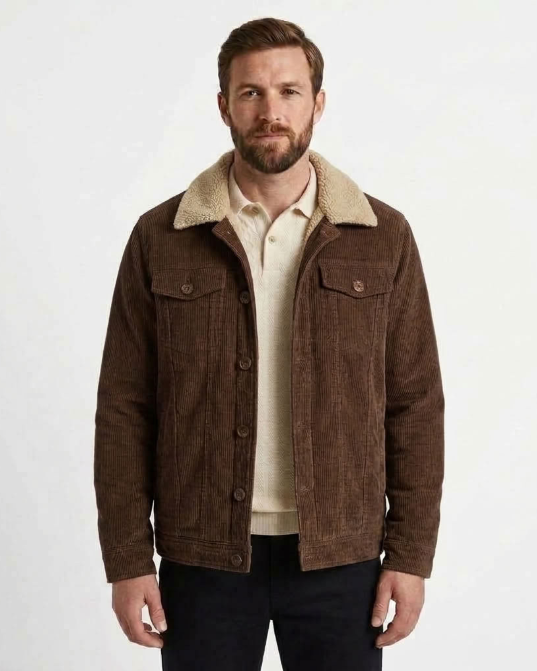 Men's Fine Ribbed Padded Jacket-Azzella London