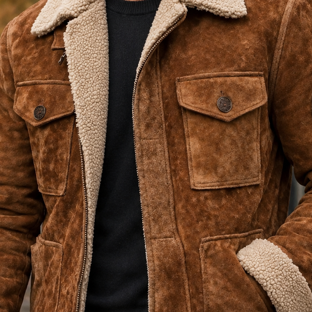 Men's Fitted Contrast Utility Jacket-Azzella London