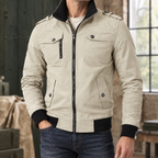 Men's Fitted Ribbed Utility Jacket-Azzella London
