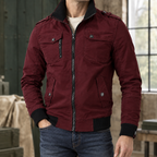 Men's Fitted Ribbed Utility Jacket-Azzella London