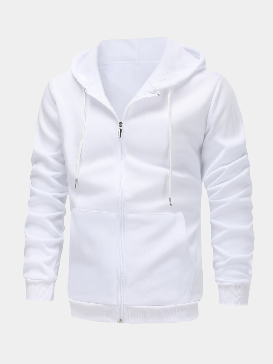 Men's Fleece Lined Zip Hoodie-Hoodie-Azzella London