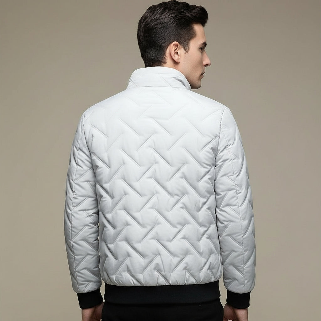 Men's Geometric Lightweight Puffer Jacket-Azzella London