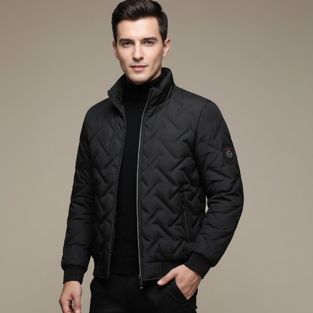 Men's Geometric Lightweight Puffer Jacket-Azzella London