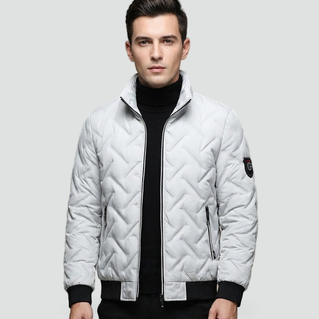 Men's Geometric Lightweight Puffer Jacket-Azzella London