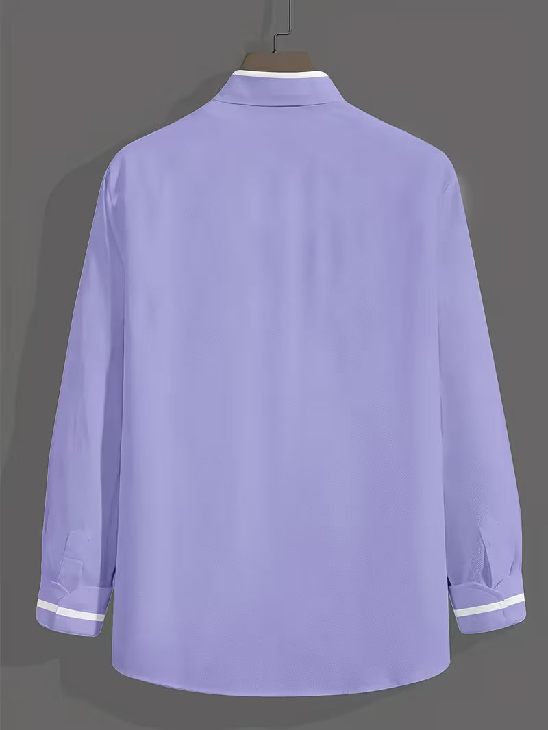 Men's Grandad Collar Shirt-Shirt-Azzella London