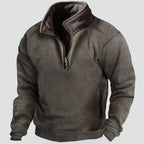 Men's Half Zip Sweater Fleece Black-Azzella London