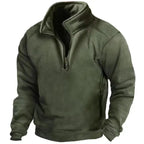 Men's Half Zip Sweater Fleece Black-Azzella London