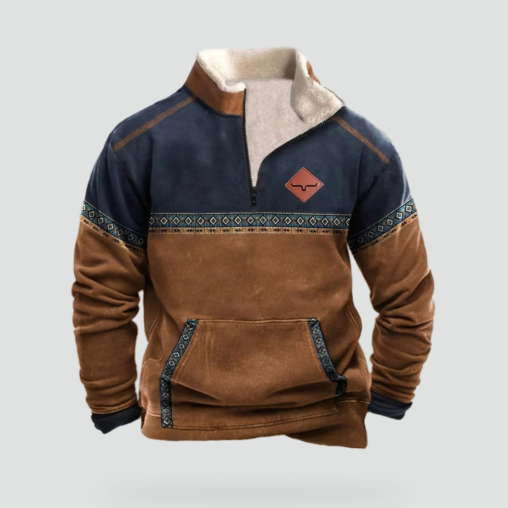 Men's Half Zip Sweater Fleece Grey-Azzella London