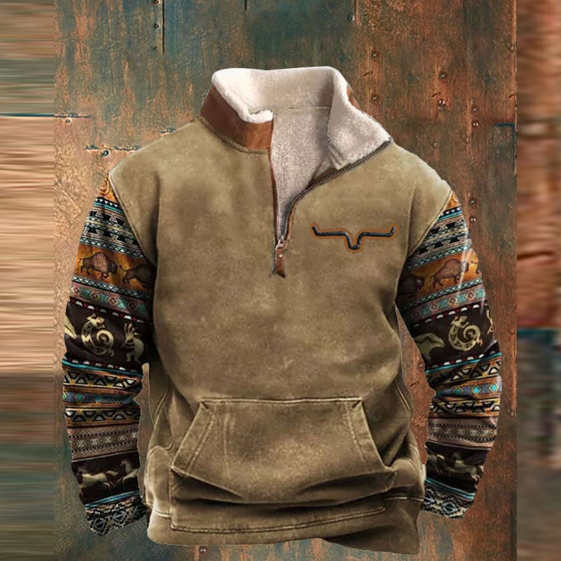 Men's Half Zip Sweater Woven-Azzella London