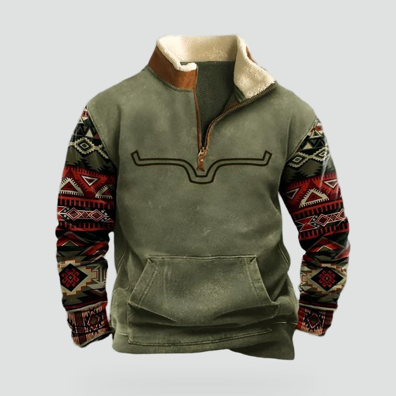 Men's Half Zip Sweater Woven-Azzella London