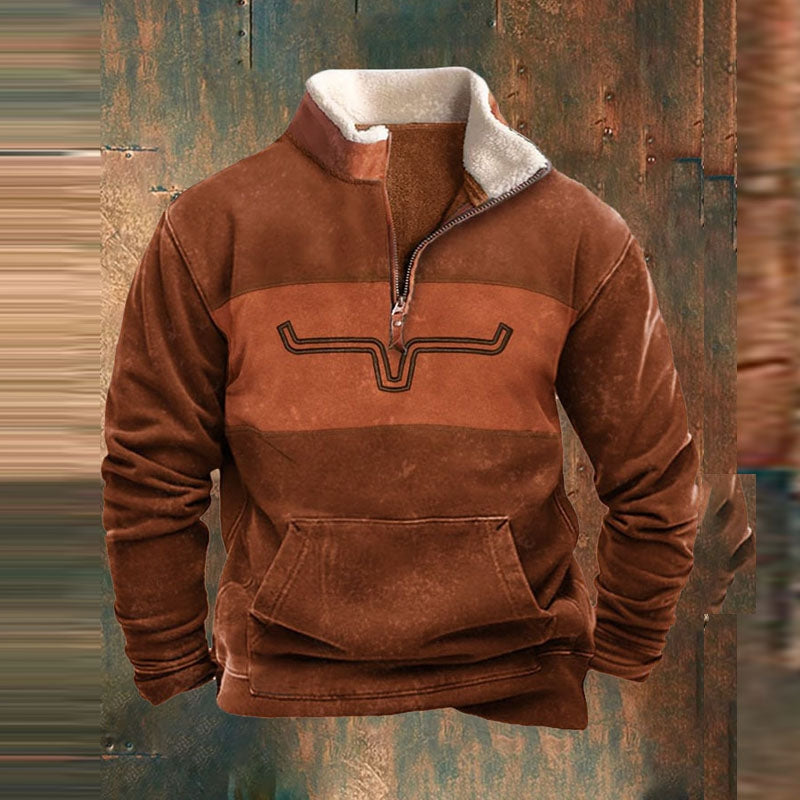 Men's Half Zip Sweater Woven-Azzella London
