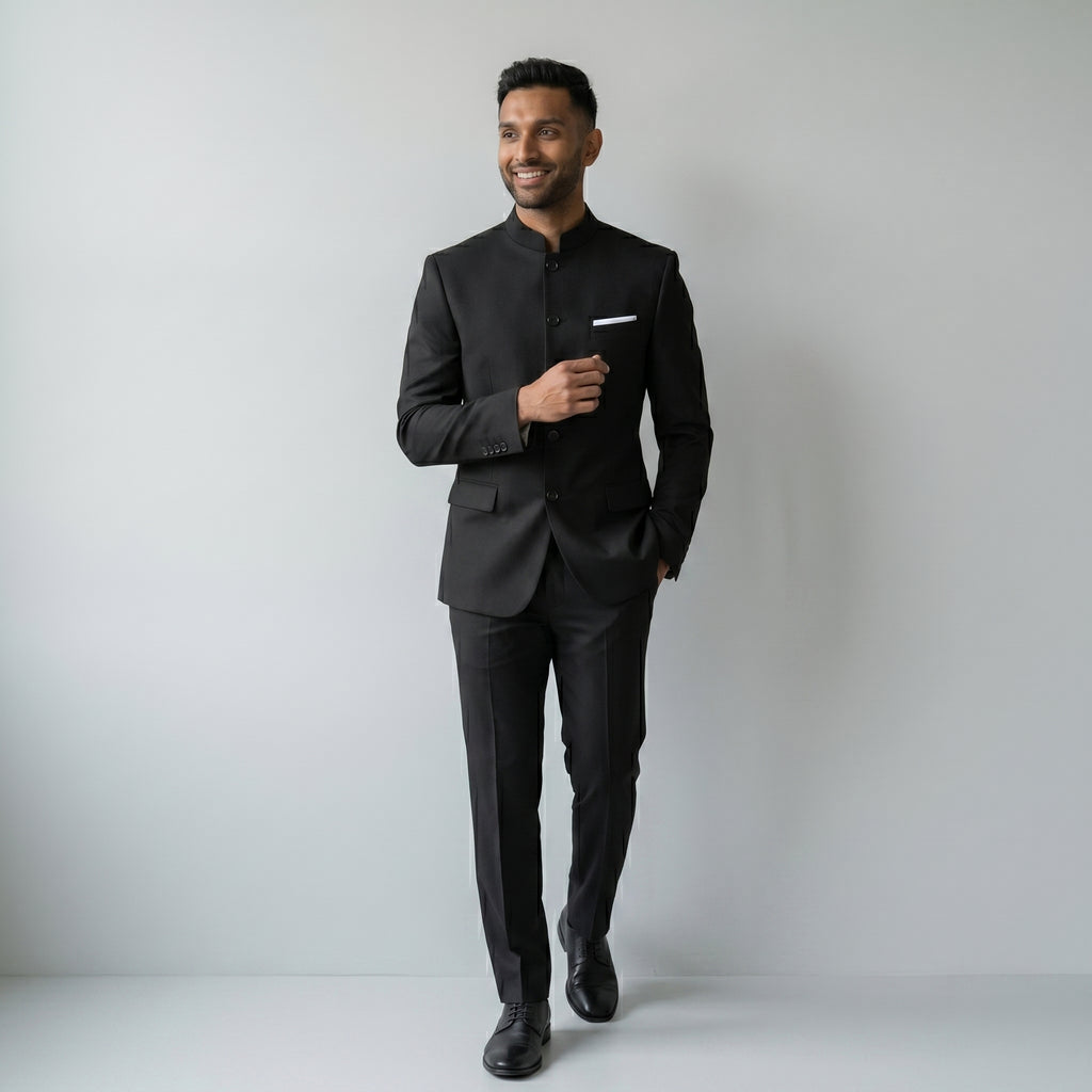 Men's High-Collar Tailored Blazer-Azzella London