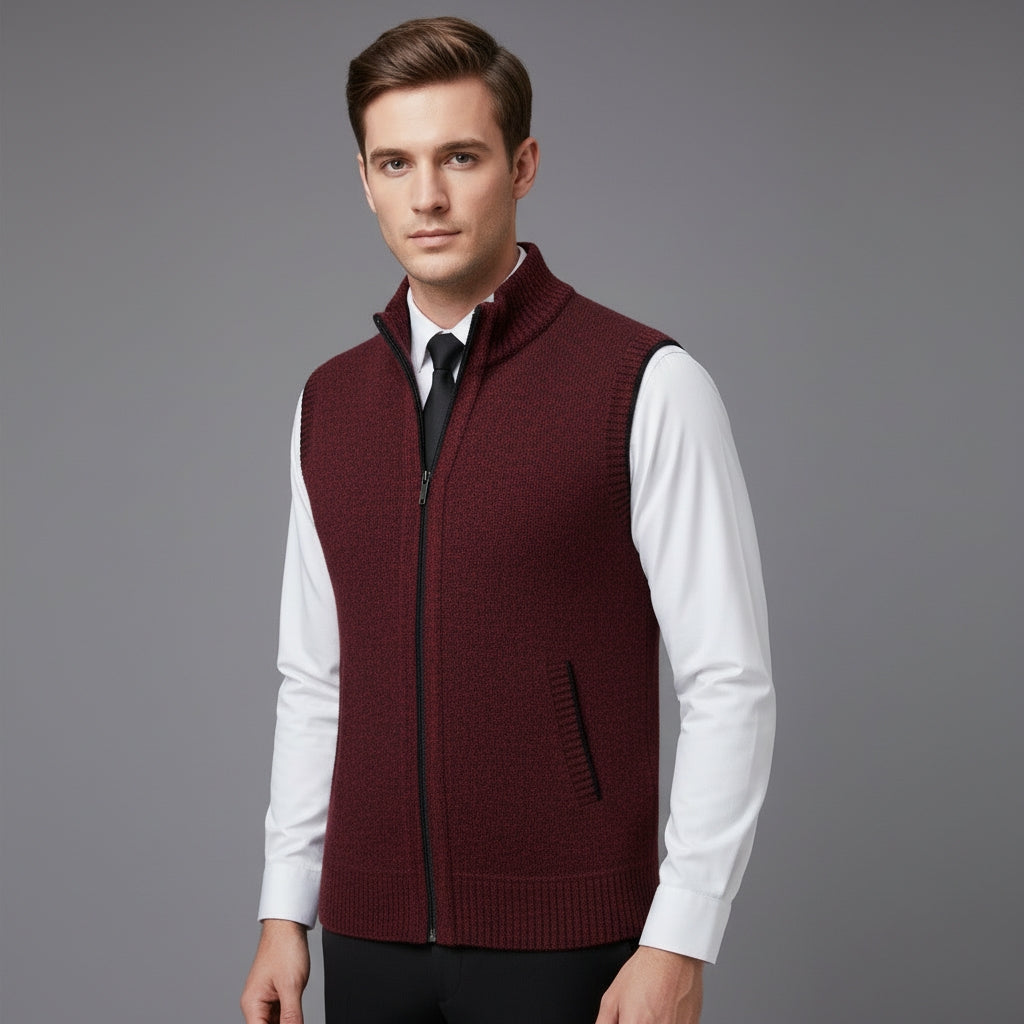 Men's High Collar Vest-Azzella London