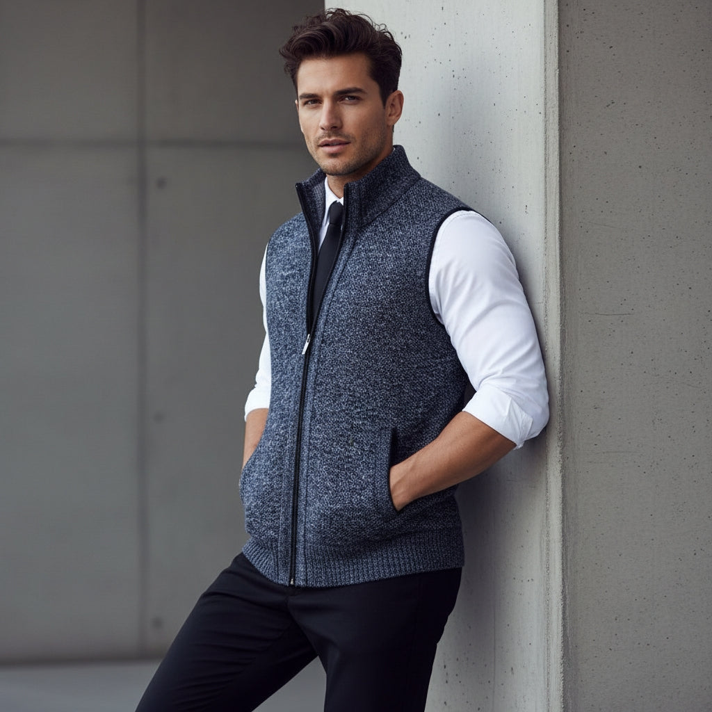 Men's High Collar Vest-Azzella London