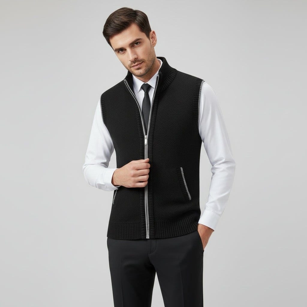 Men's High Collar Vest-Azzella London