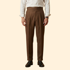 Men's High Waisted Tailored Trousers-Trousers-Azzella London