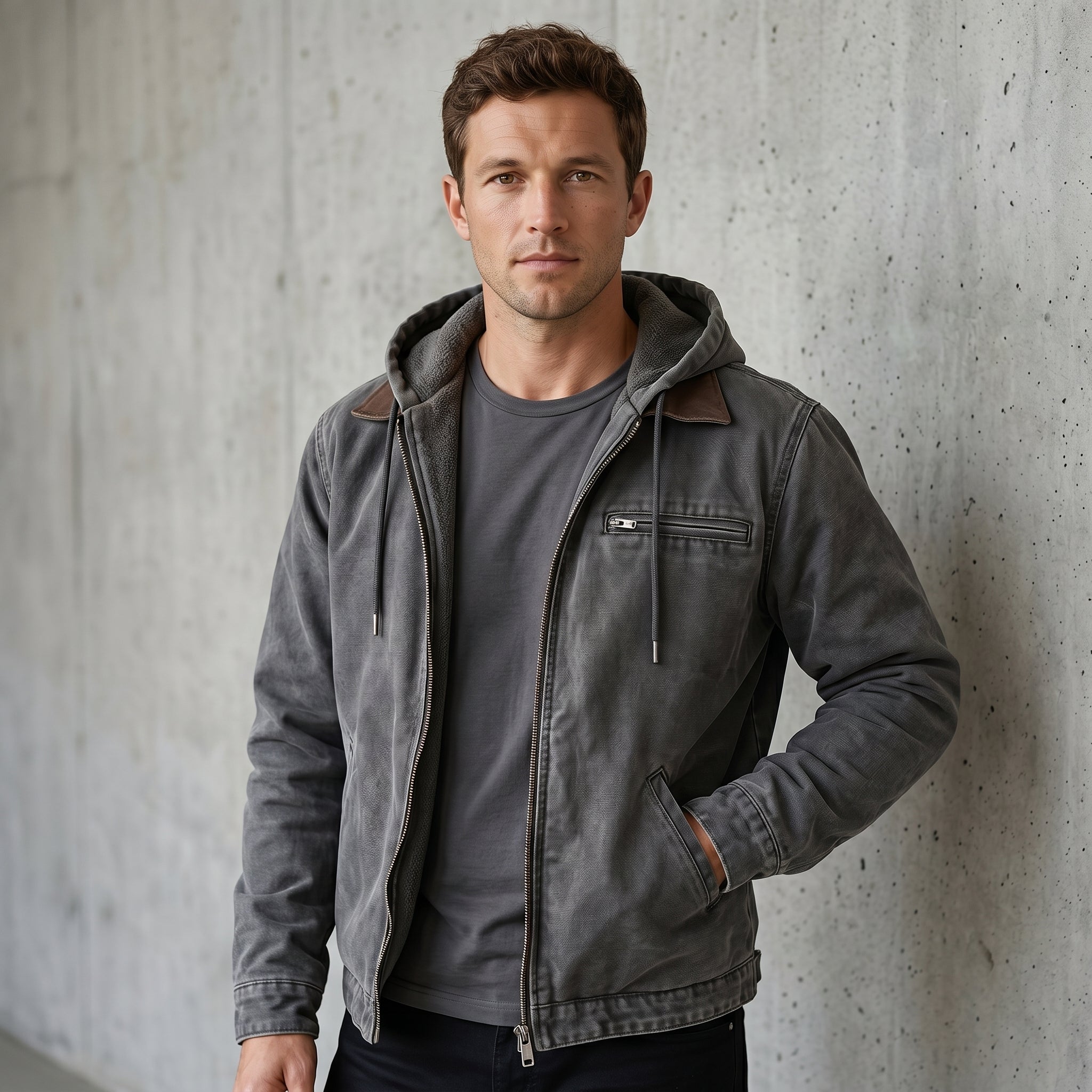 Men's Hooded Bomber Jacket-Azzella London