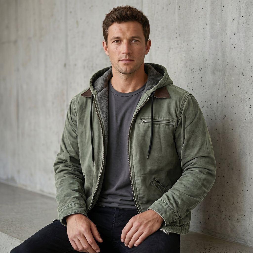 Men's Hooded Bomber Jacket-Azzella London