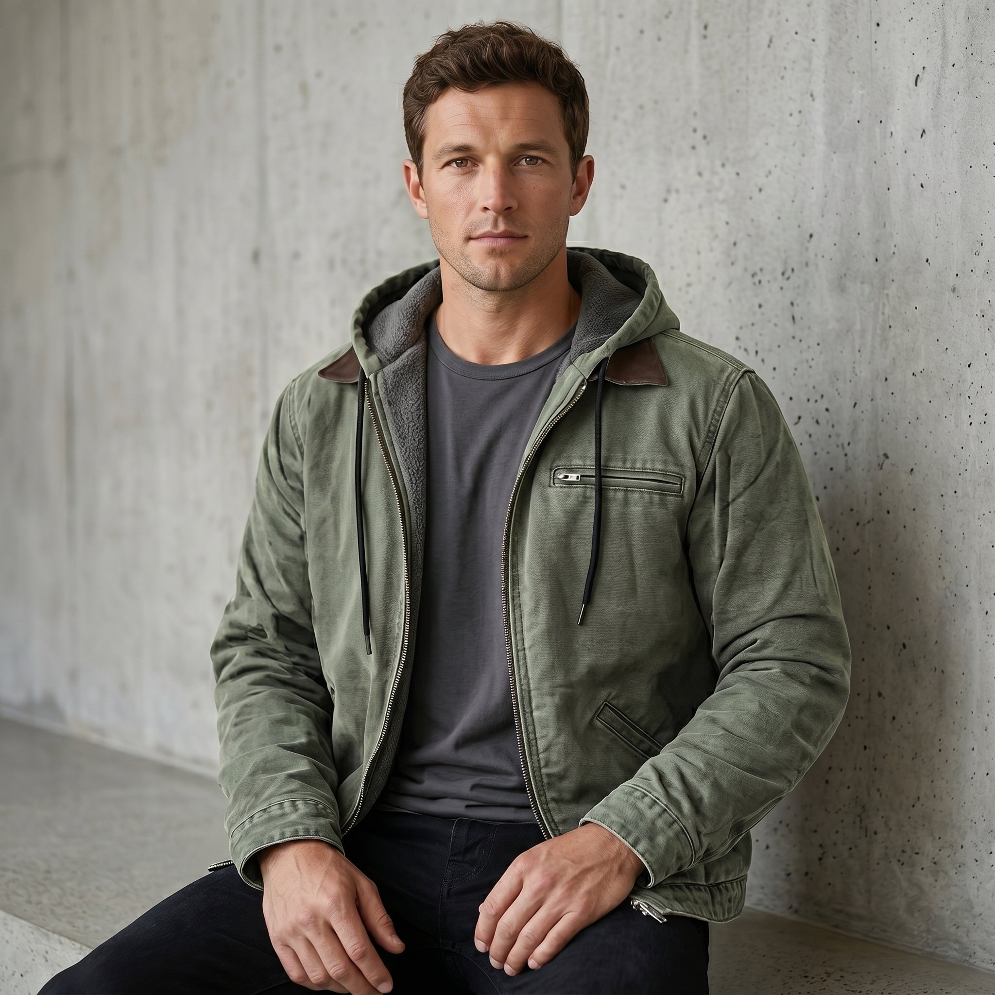 Men's Hooded Bomber Jacket-Azzella London