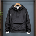 Men's Hooded Snap Pullover Jacket-Azzella London