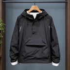 Men's Hooded Snap Pullover Jacket-Azzella London