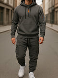 Men's Hooded Tracksuit with Cargo Joggers-Tracksuit-Azzella London