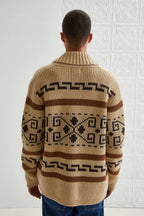 Men's Jacquard Pattern Cardigan-Azzella London