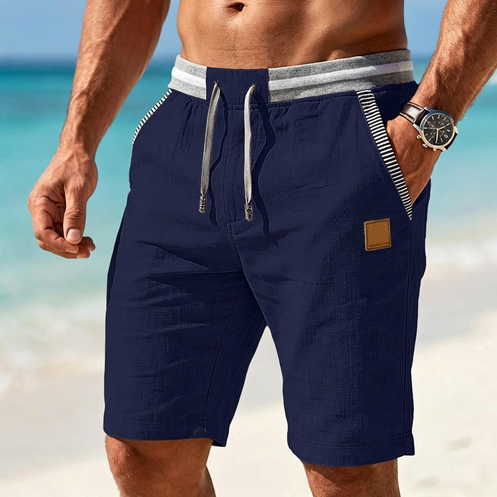 Men's Knee-Length Shorts with Side Pockets-Shorts-Azzella London